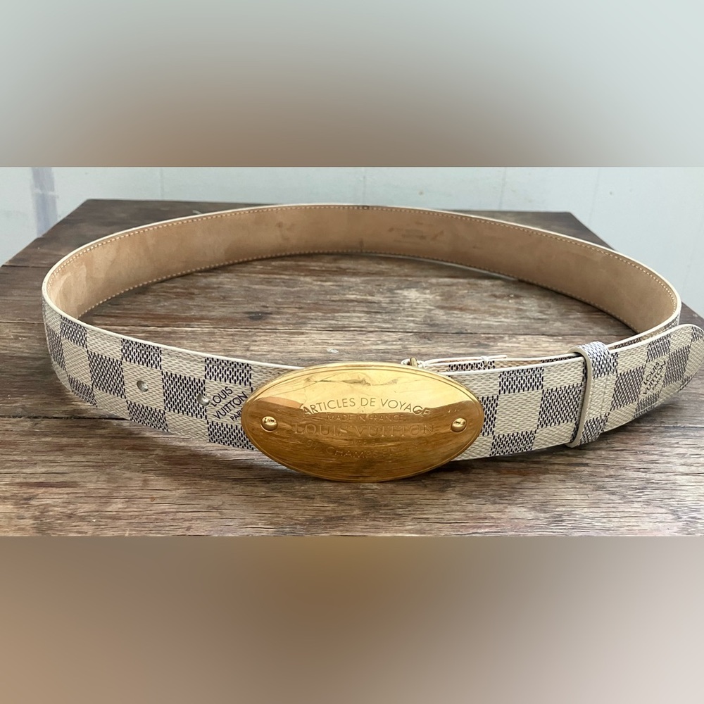 Authentic Louis Vuitton Damier Azur Articles de Voyage belt